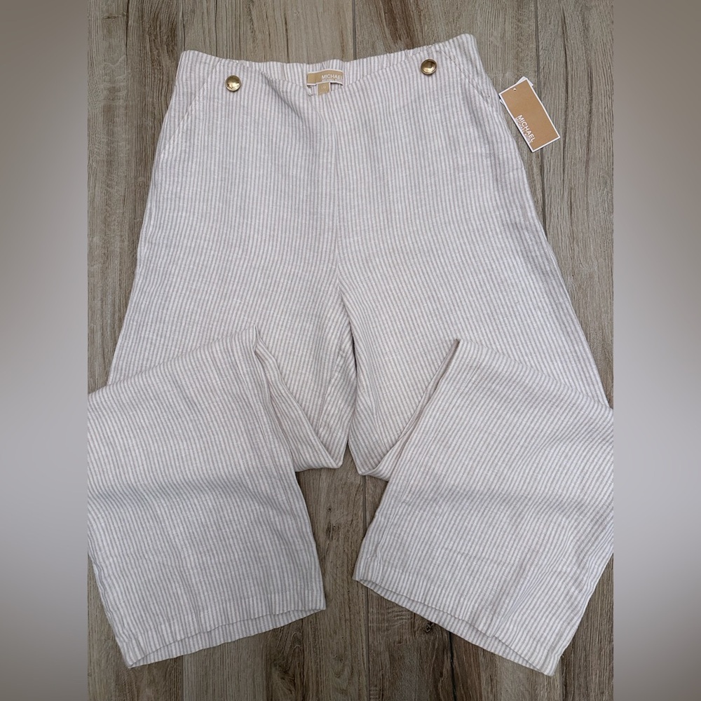 ✨ Michael Kors Wide Leg Striped Pants – NWT ✨